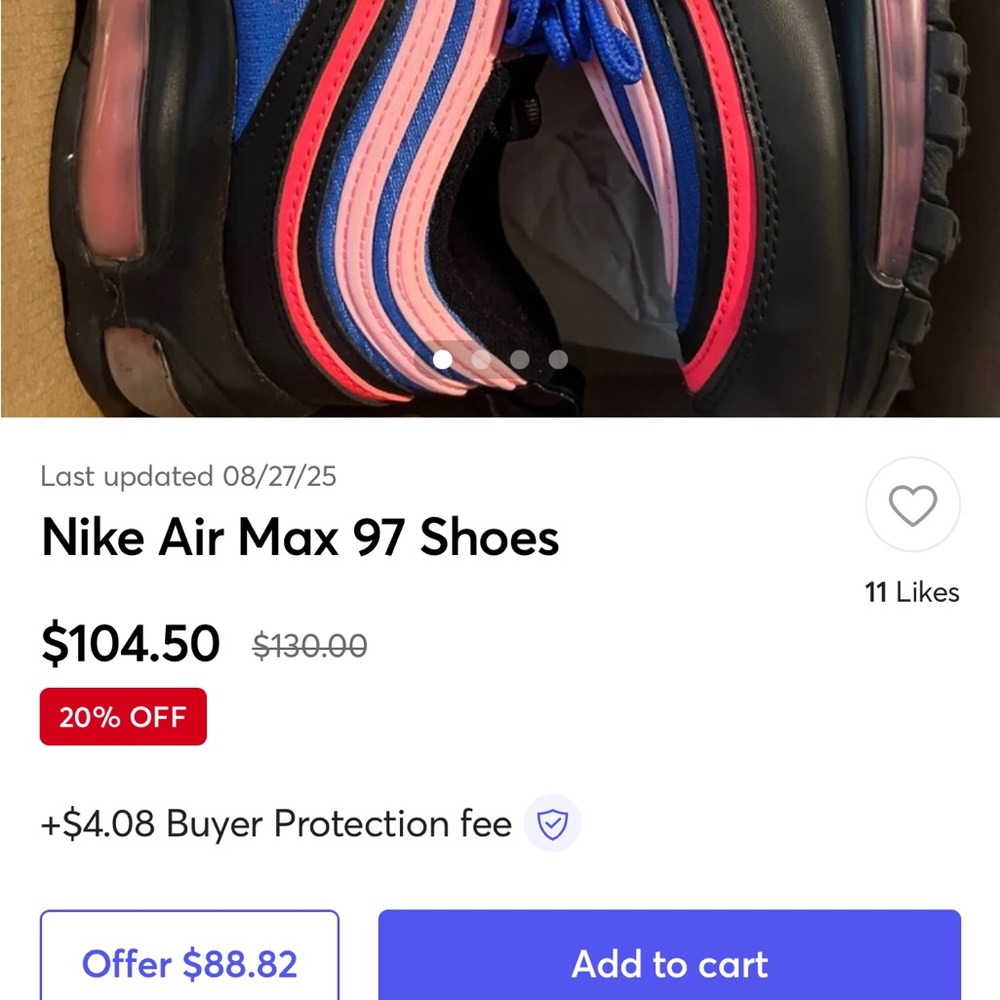 BNWOB NOT EVER WORN 6.5Y (W-8.5 ) Nike AirMax 97